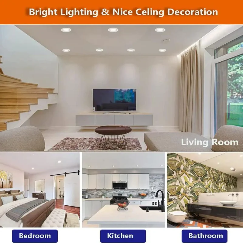 Top Notch 12 Pack Recessed Led Downlights With Baffle Trim Deliver Hella Bright White Ceiling Lighting For Kitchens And Bedrooms Through Smooth Aluminum Heat Dissipation Build That Seriously Upgrades Your Space