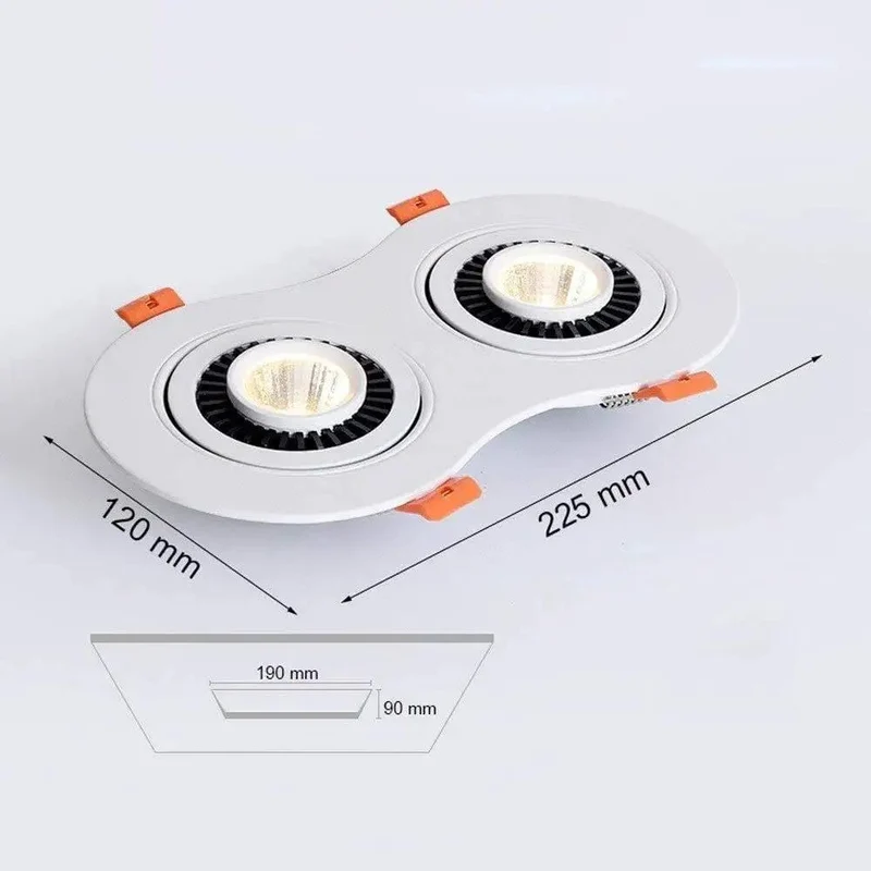 Top Shelf Double Head Recessed Downlight Trim Kit With Slick Adjustable Ceiling Retrofit Setup And Dimes Out Bright 4000K Neutral White Led Lights That Hit Different For Quick Kitchen And Bath Installation Plus Seamless Dimmer Hookup For Real Modern Home