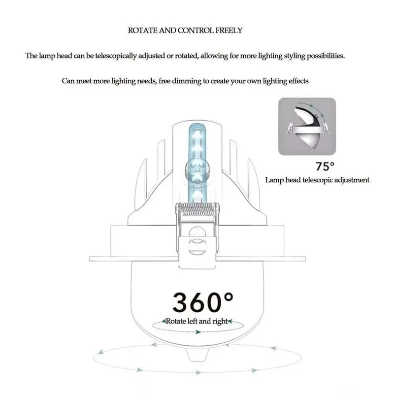 Premium 30W LED Gimbal Downlight Recessed Ceiling Fixture Adjustable Directional Spotlight Beam Full Dimming Control True Color Modes Rock Solid Aluminum Construction Smooth Gimbal Tracking For Garage Studio And Fresh Modern Vibe Setup