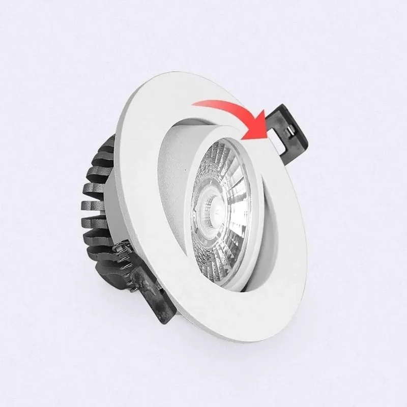Adjustable Aluminum LED Recessed Downlight Trim Kit Featuring Smooth Sailing Retrofit Install And Hella Bright High Quality Output For Modern Kitchens Bathrooms And Workspaces