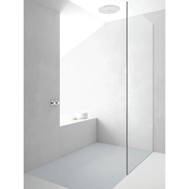 Mineralguss-Duschwanne extra flach FUSION, Schieferoptik, GRAU