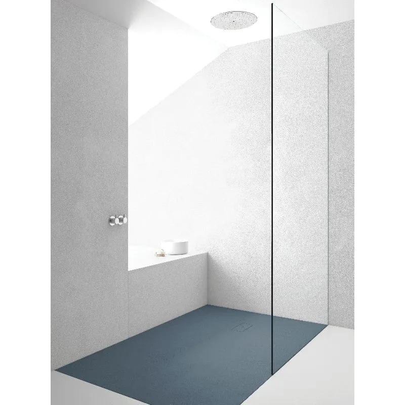 Mineralguss-Duschwanne extra flach FUSION, Schieferoptik, ANTHRAZIT