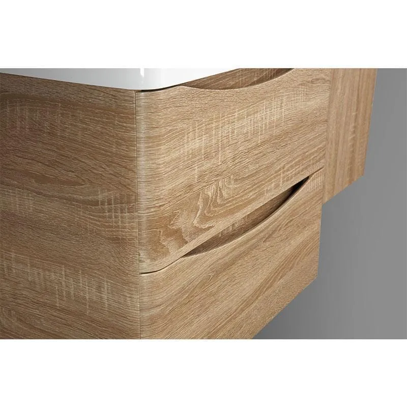 Doppelwaschtisch + Unterschrank 120cm, montiert, Eiche hell, PIACENZA