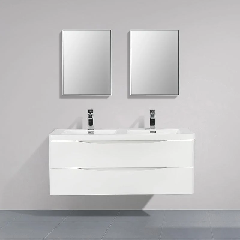 Doppelwaschtisch + Unterschrank 120cm, montiert, weiß, PIACENZA