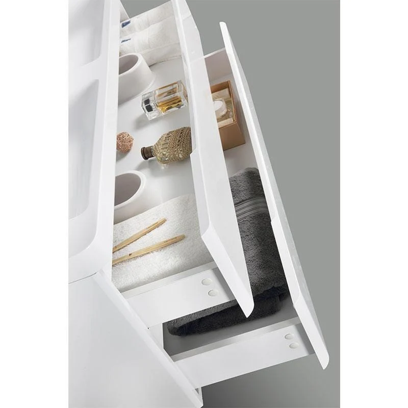 Doppelwaschtisch + Unterschrank 120cm, montiert, weiß, PIACENZA