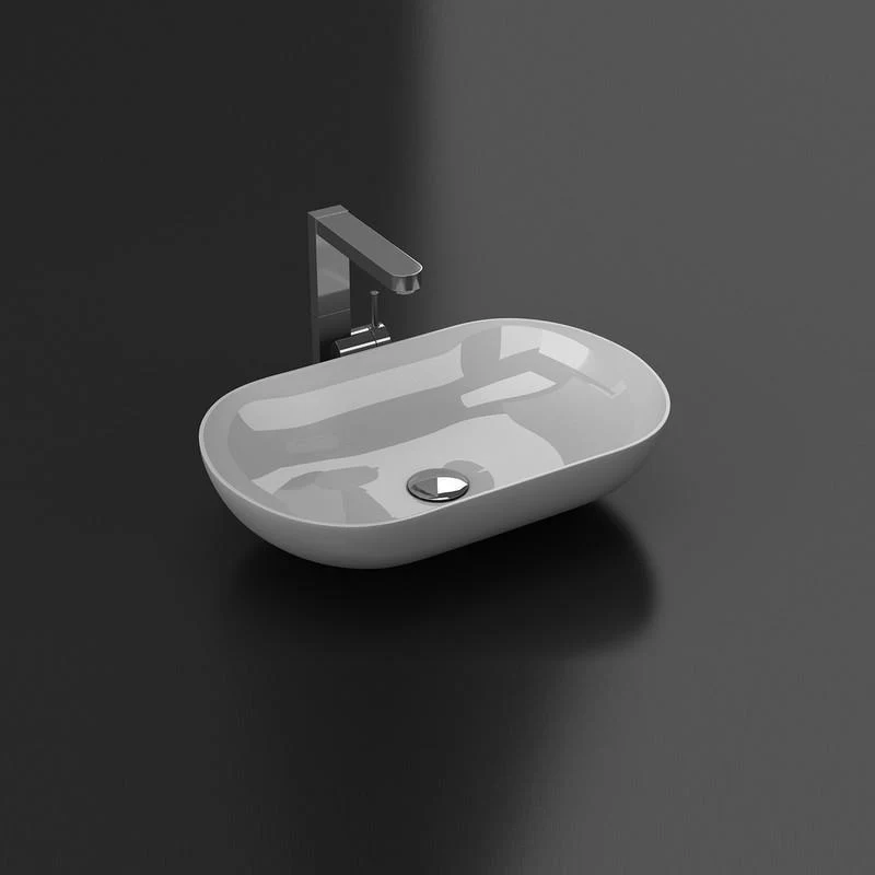 Aufsatzwaschbecken aus Gussmarmor, oval, SIENA