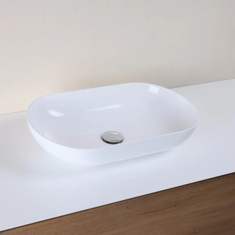 Aufsatzwaschbecken aus Gussmarmor, oval, SIENA