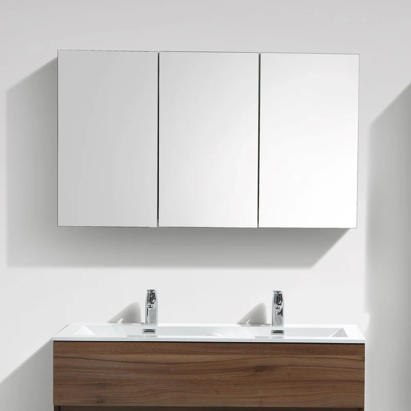 Spiegelschrank Bad, 120 cm, montiert, Nussbaum, SIENA