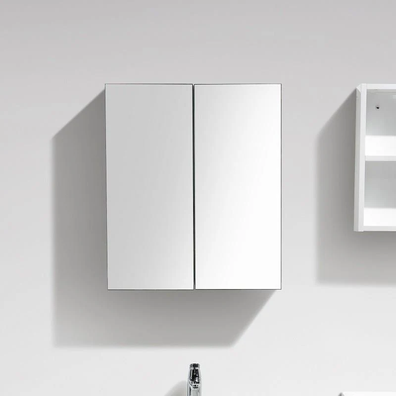 Spiegelschrank Bad, 60 cm, montiert, Hochglanz weiß, SIENA