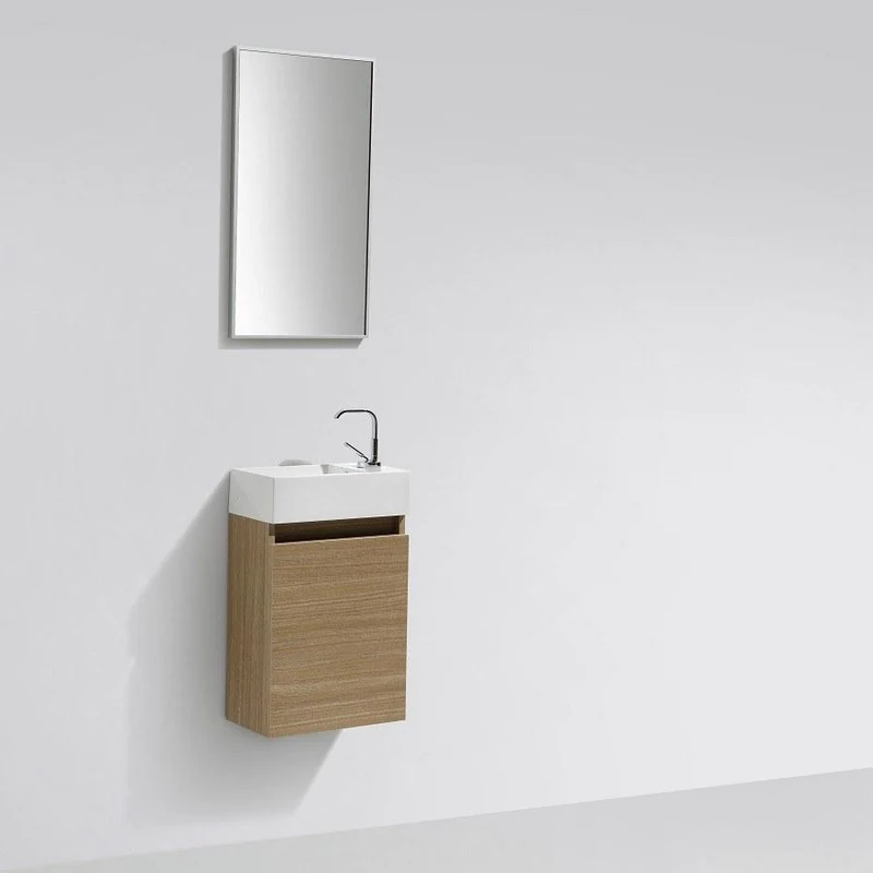 Waschtisch + Unterschrank 40cm, montiert, Eiche hell, SIENA