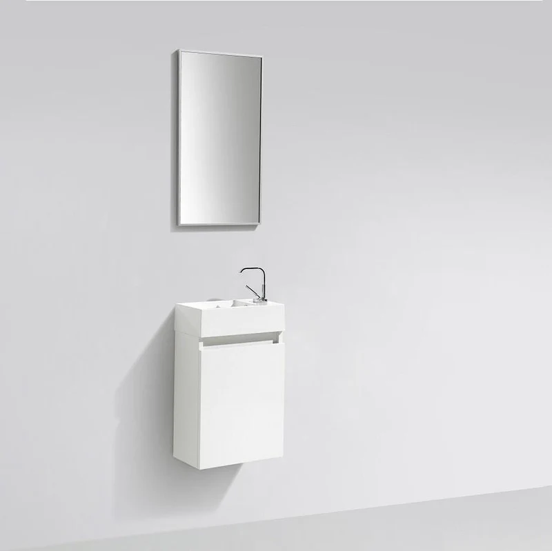 Waschtisch + Unterschrank 40cm, montiert, weiß lackiert, SIENA