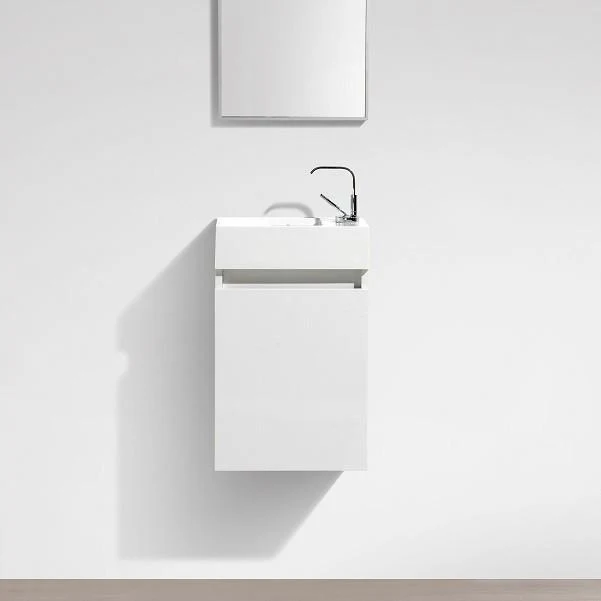 Waschtisch + Unterschrank 40cm, montiert, weiß lackiert, SIENA