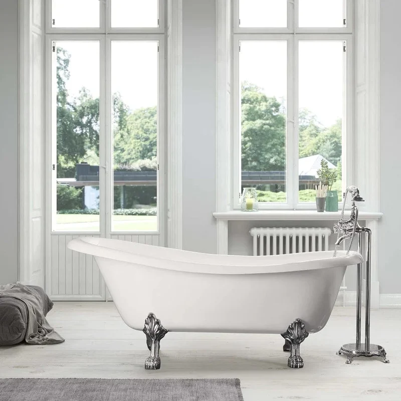 Freistehende Gusseisen Badewanne LIVINGSTON weiß