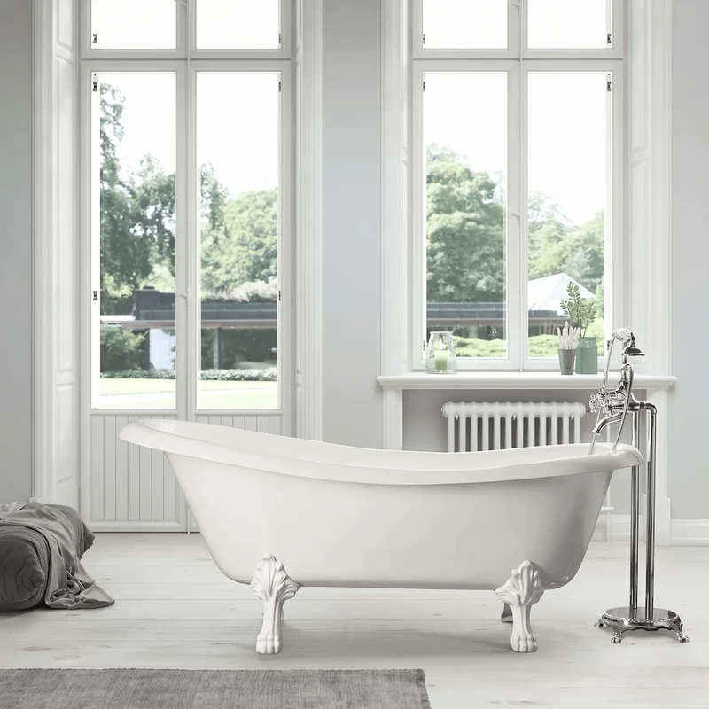 Freistehende Gusseisen Badewanne LIVINGSTON weiß