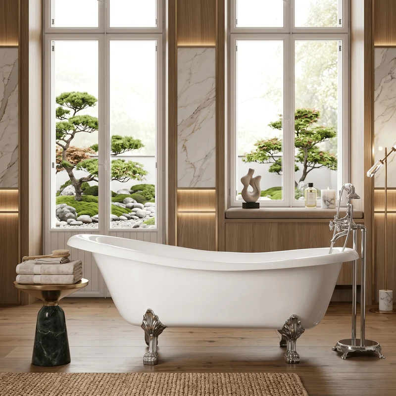 Freistehende Gusseisen Badewanne LIVINGSTON weiß