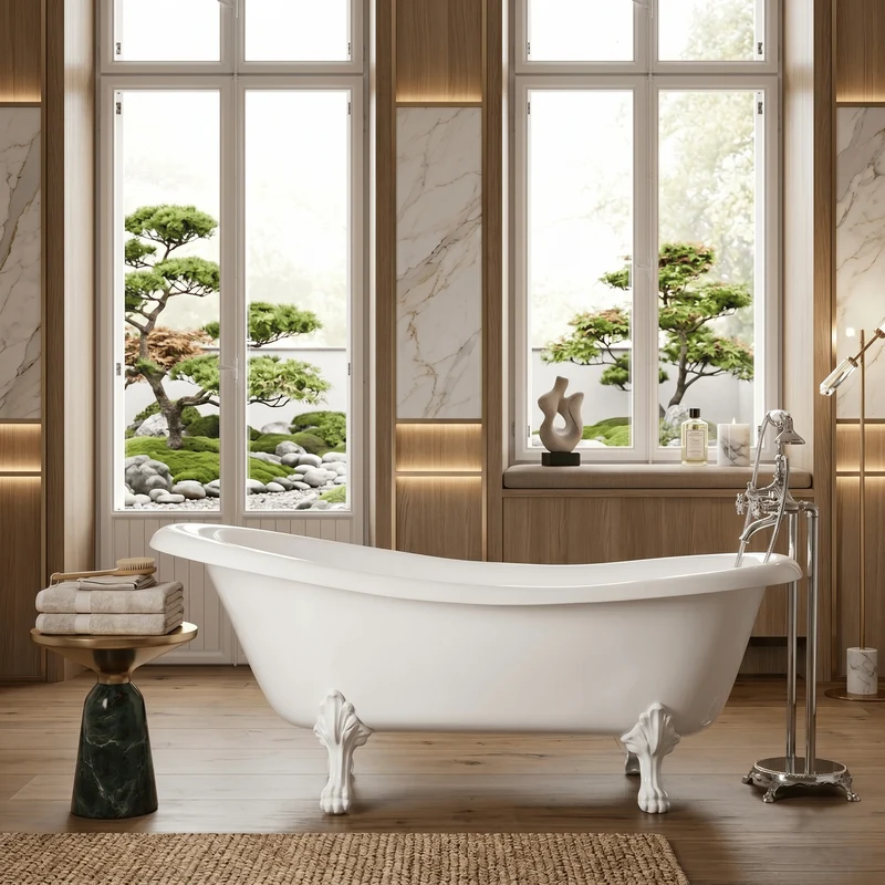 Freistehende Gusseisen Badewanne LIVINGSTON weiß