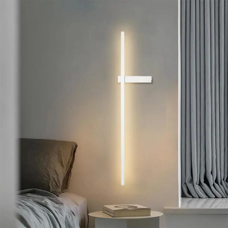 Modern Linear Led Wall Sconce Featuring Clean Geometric Lines To Smoothly Brighten Any Room Straight Up Upgrading Your Home Decor With A Sleek White Metallic Finish And Real Deal Hardwired Setup For Bedroom Or Hallway Vibes Always