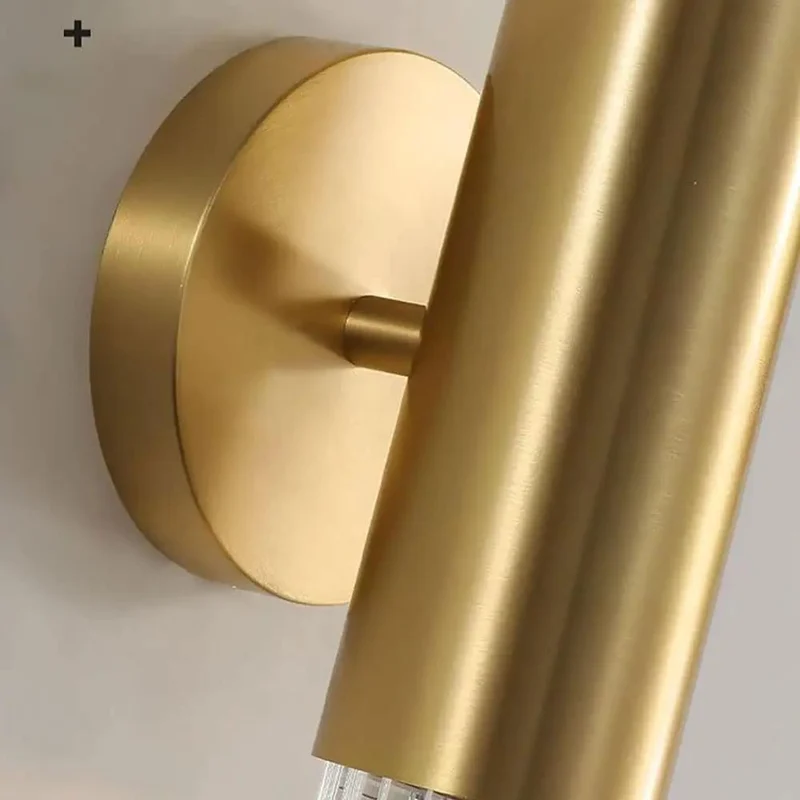 Sleek Wall Sconce Fixture With Smooth Brushed Brass Copper Build And Clear Glass Shade GU10 Socket Clean Vibe Lighting For Fresh Room Upgrade And Tight Home Setup