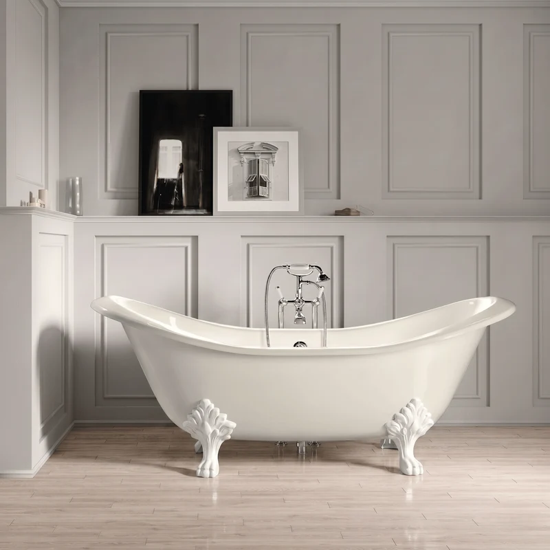 Freistehende Gusseisen Badewanne KINGSTON weiß