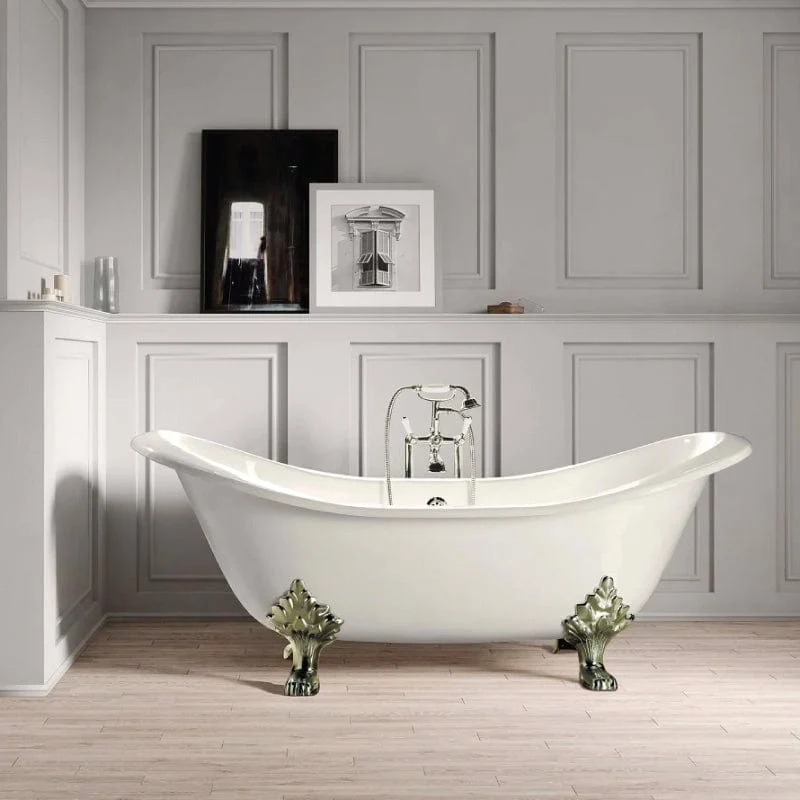 Freistehende Gusseisen Badewanne KINGSTON weiß