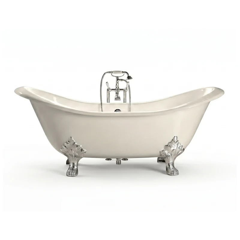 Freistehende Gusseisen Badewanne KINGSTON weiß