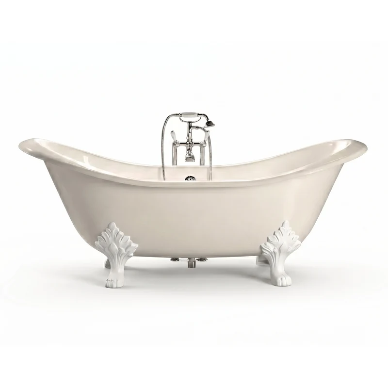 Freistehende Gusseisen Badewanne KINGSTON weiß