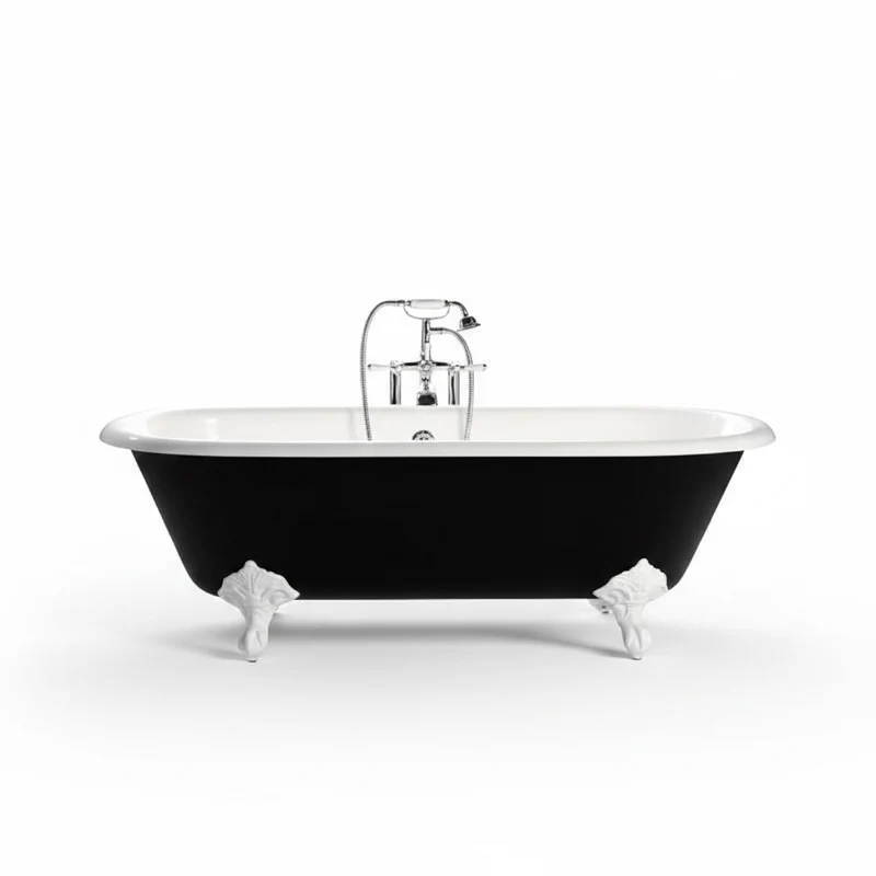 Freistehende Gusseisen Badewanne PLYMOUTH schwarz