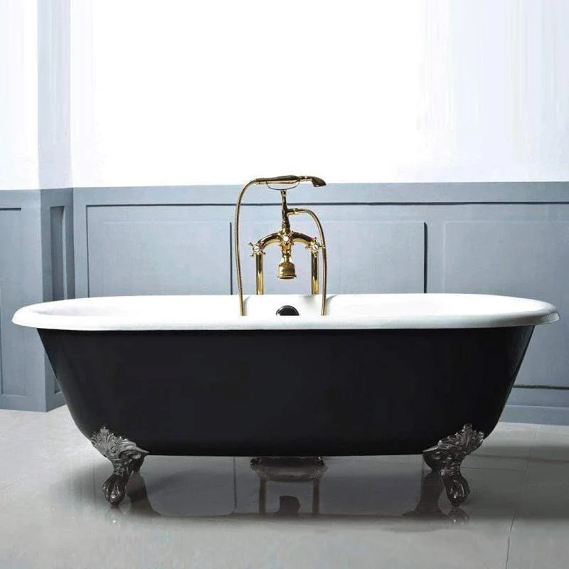Freistehende Gusseisen Badewanne PLYMOUTH schwarz