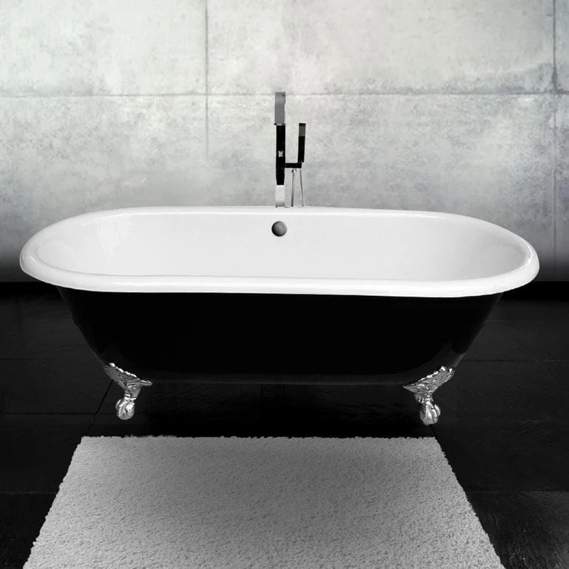 Freistehende Gusseisen Badewanne PLYMOUTH schwarz