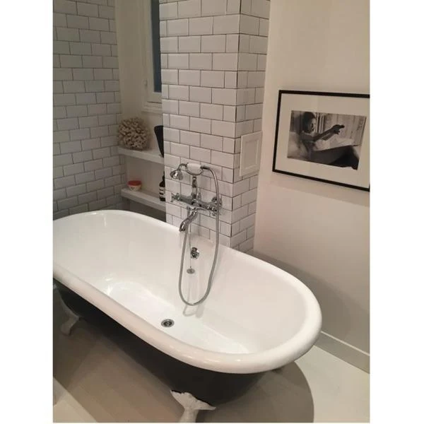 Freistehende Gusseisen Badewanne PLYMOUTH schwarz
