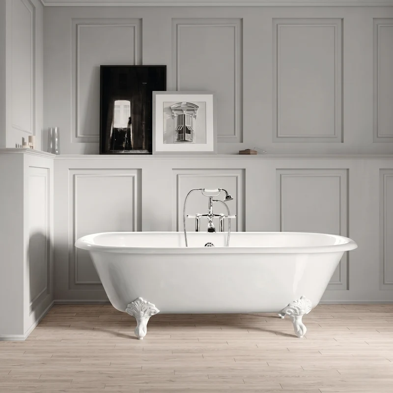 Freistehende Gusseisen Badewanne PLYMOUTH weiß