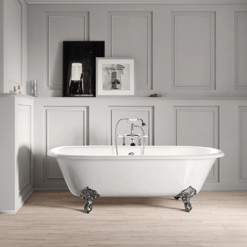 Freistehende Gusseisen Badewanne PLYMOUTH weiß