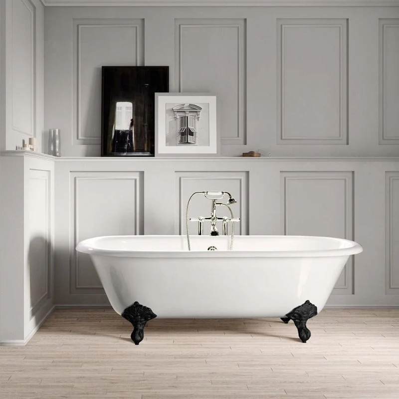 Freistehende Gusseisen Badewanne PLYMOUTH weiß