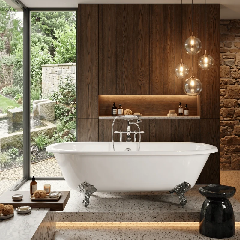 Freistehende Gusseisen Badewanne PLYMOUTH weiß