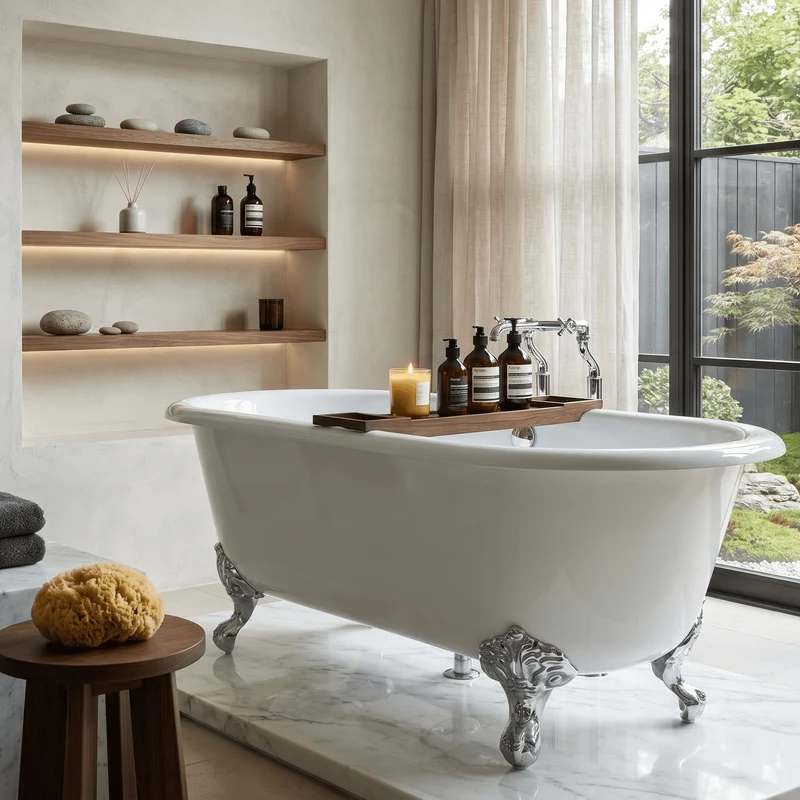 Freistehende Gusseisen Badewanne PLYMOUTH weiß