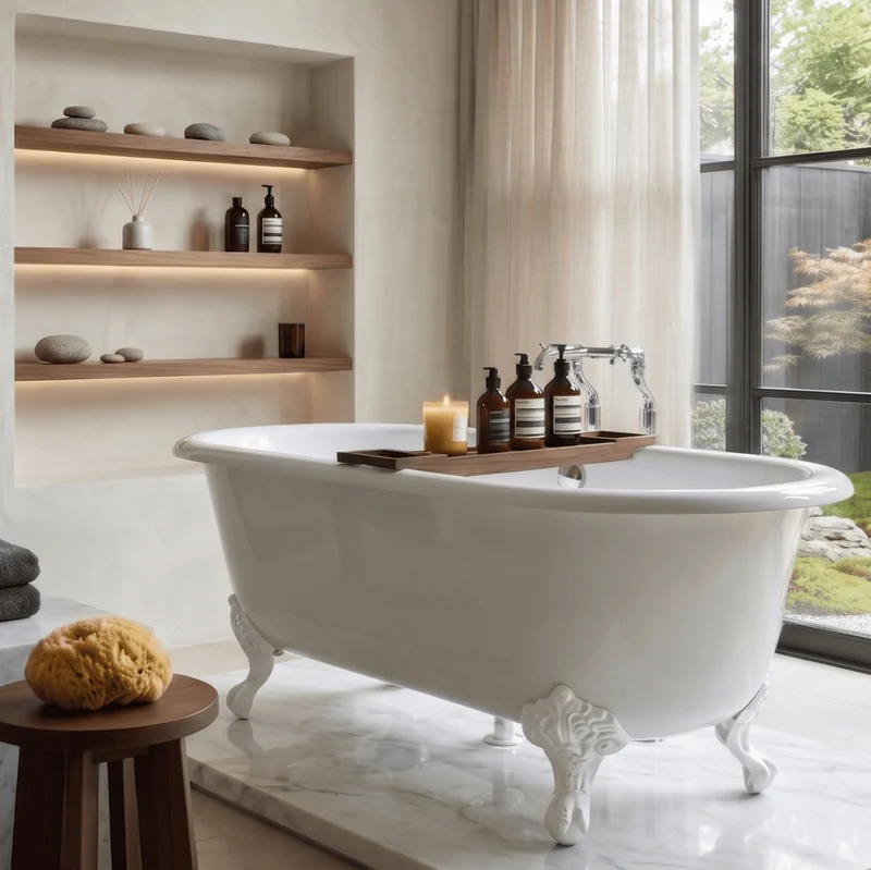 Freistehende Gusseisen Badewanne PLYMOUTH weiß
