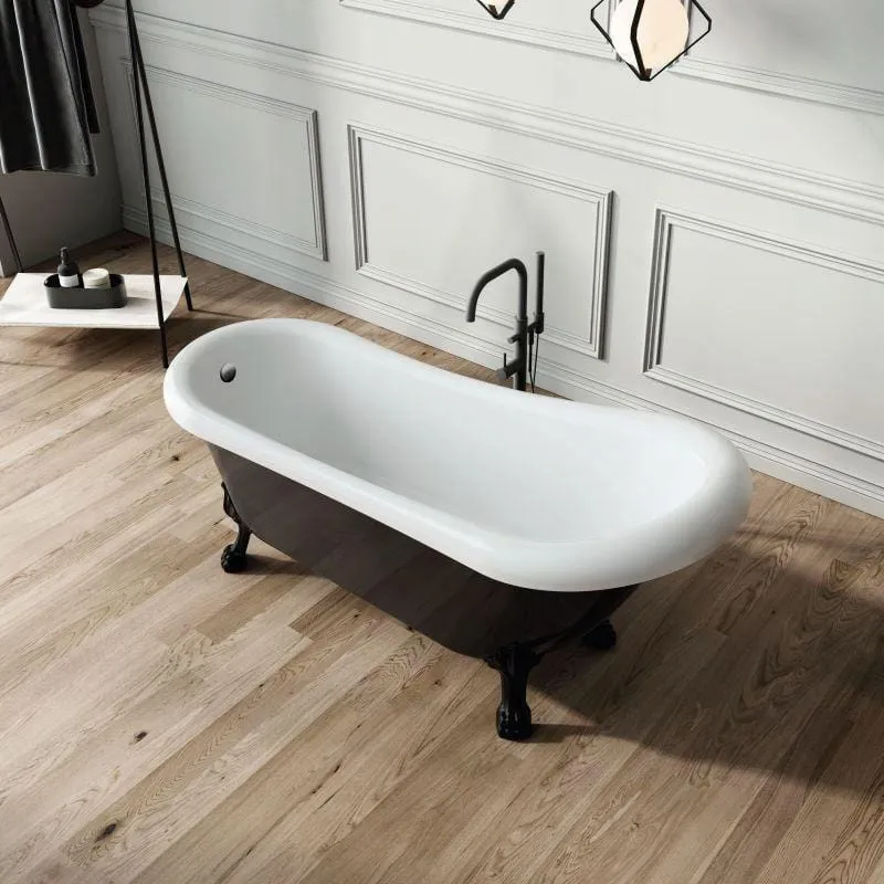 Freistehende Badewanne mit Füßen RICHMOND schwarz