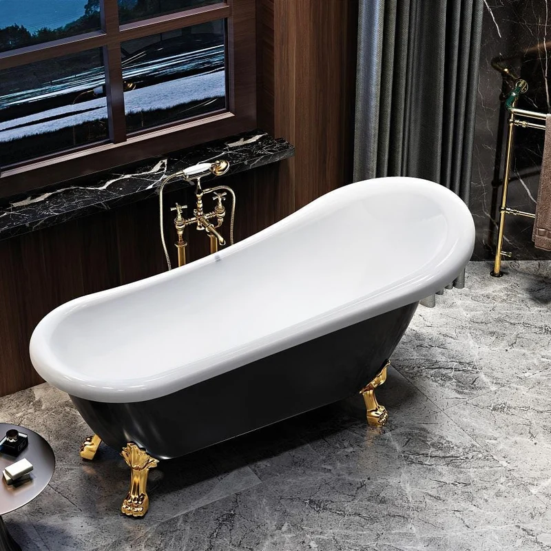 Freistehende Badewanne mit Füßen RICHMOND schwarz