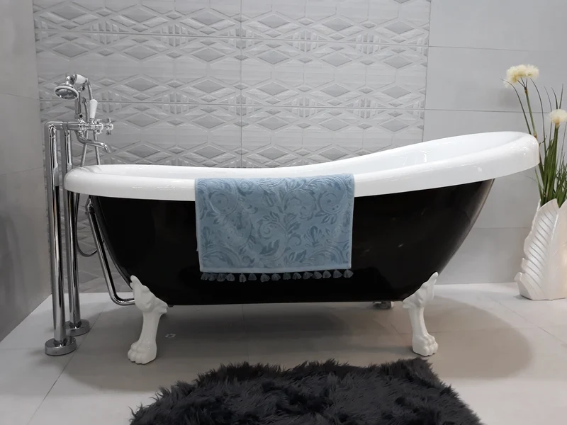 Freistehende Badewanne mit Füßen RICHMOND schwarz
