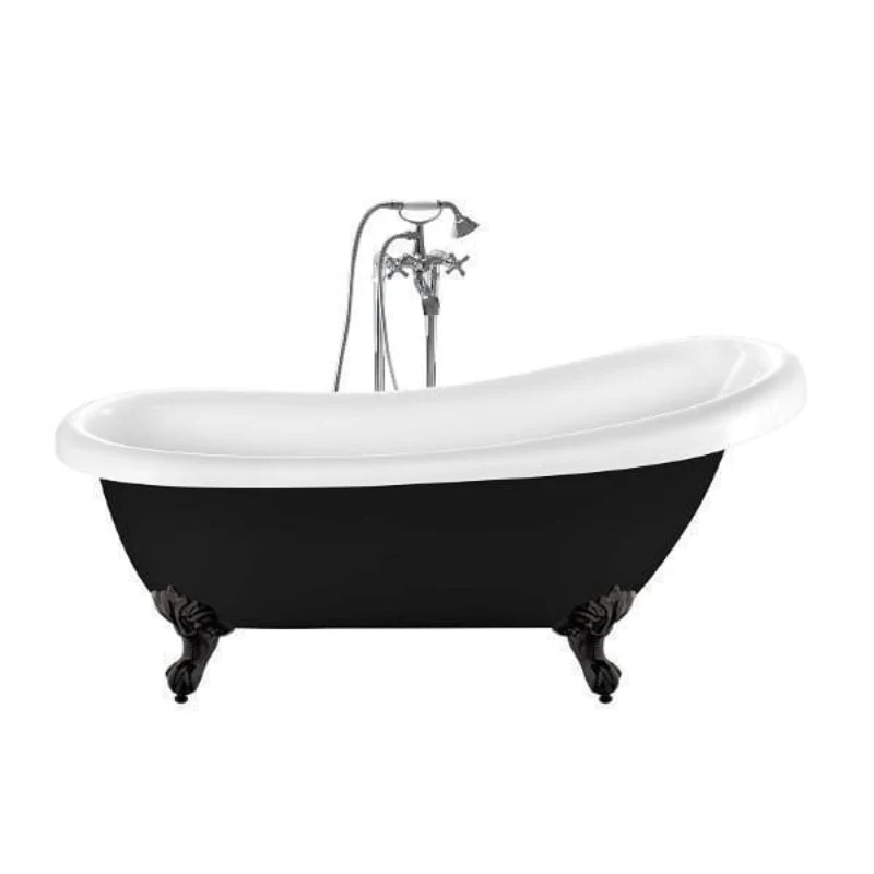 Freistehende Badewanne mit Füßen RICHMOND schwarz
