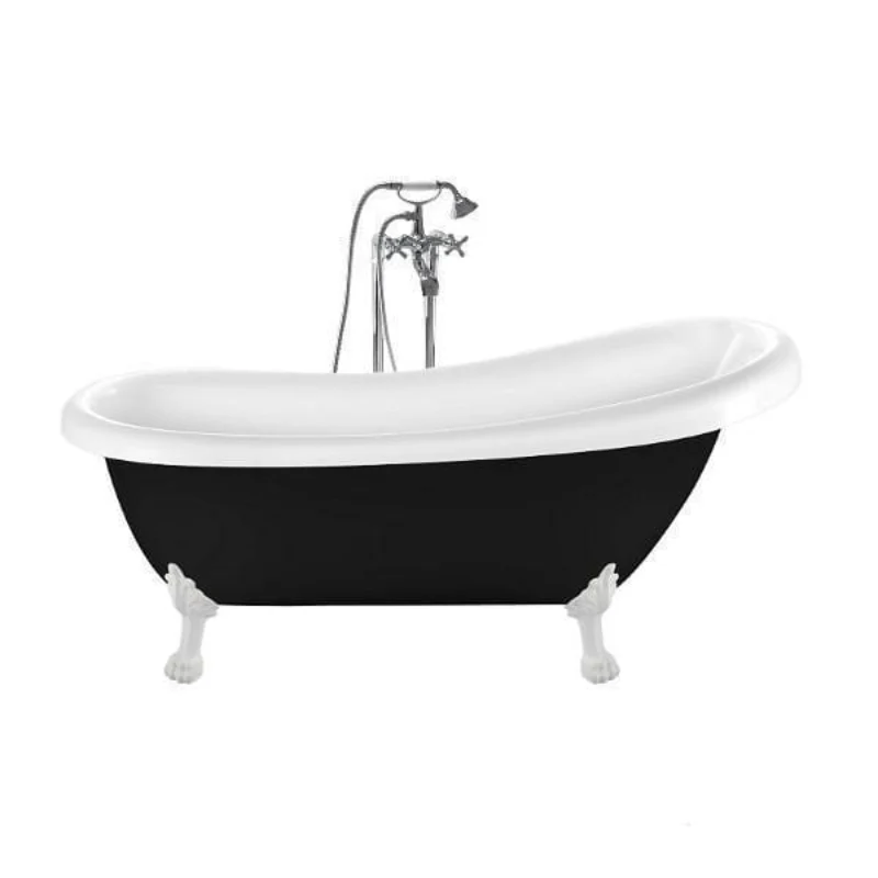 Freistehende Badewanne mit Füßen RICHMOND schwarz