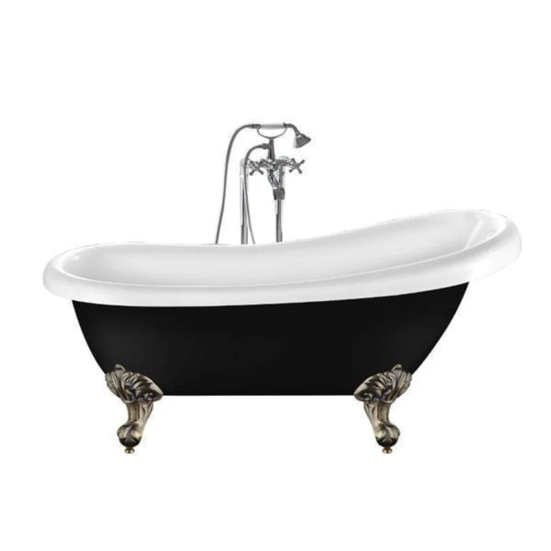 Freistehende Badewanne mit Füßen RICHMOND schwarz