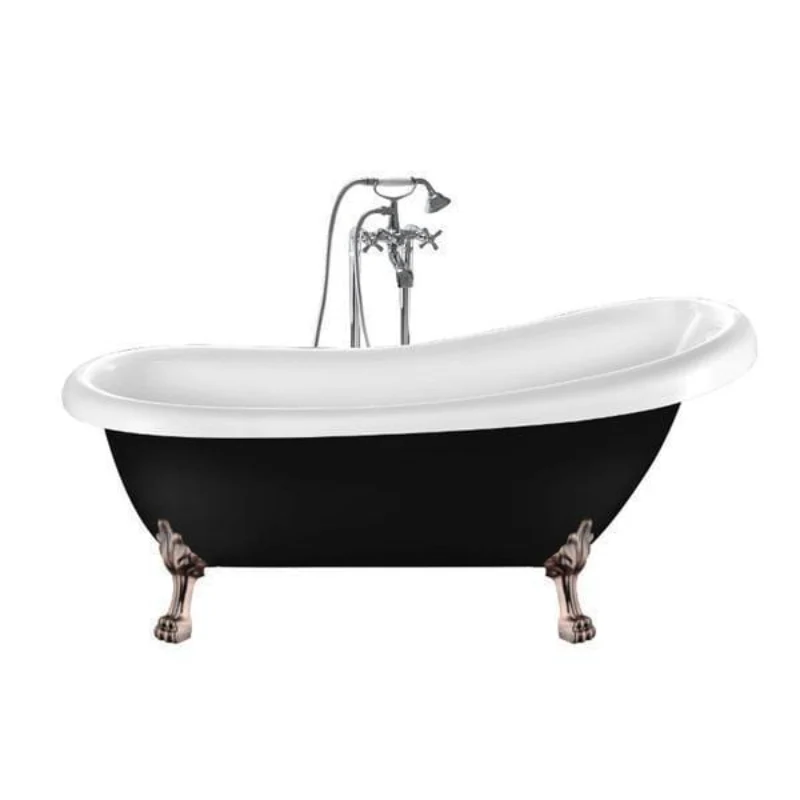 Freistehende Badewanne mit Füßen RICHMOND schwarz