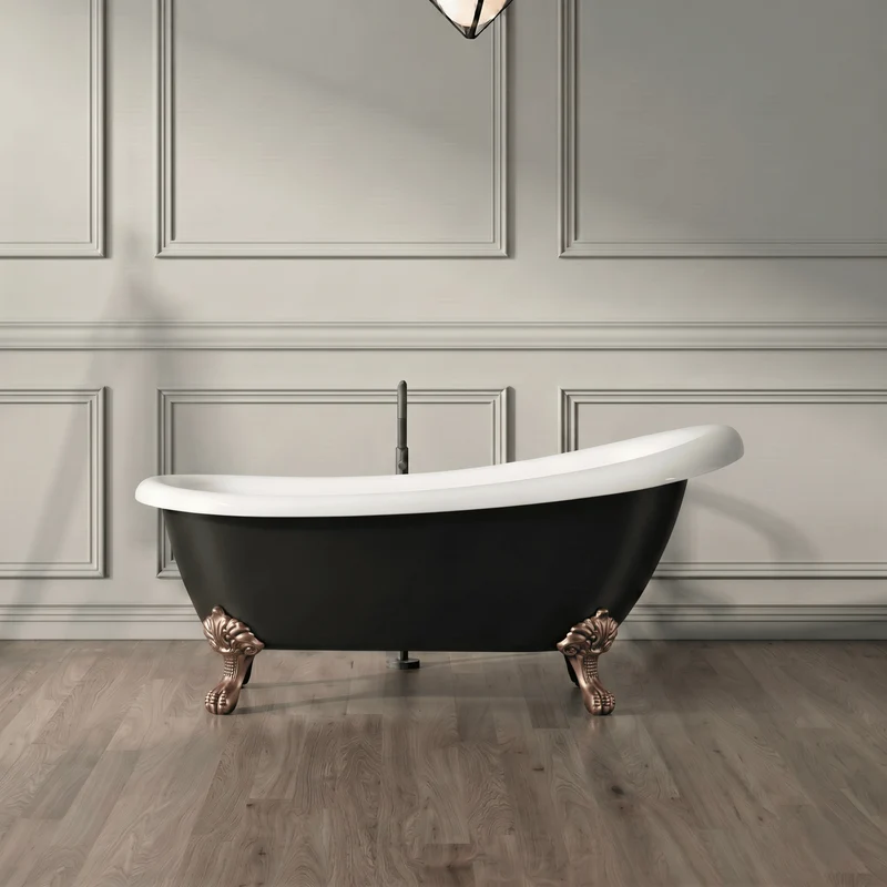 Freistehende Badewanne mit Füßen RICHMOND schwarz