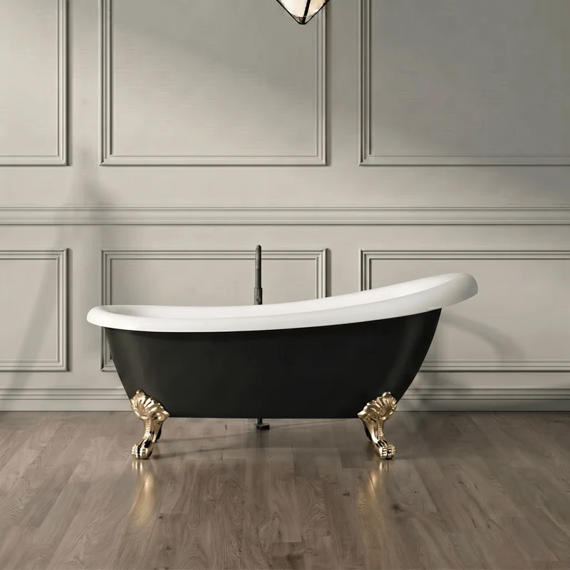 Freistehende Badewanne mit Füßen RICHMOND schwarz