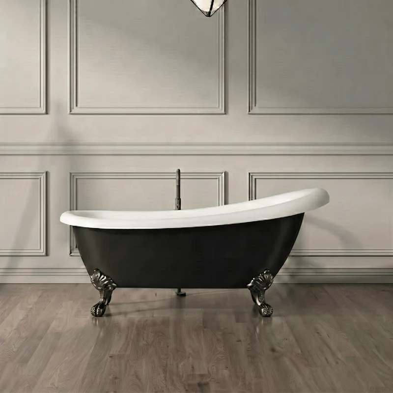 Freistehende Badewanne mit Füßen RICHMOND schwarz