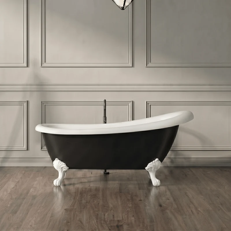 Freistehende Badewanne mit Füßen RICHMOND schwarz