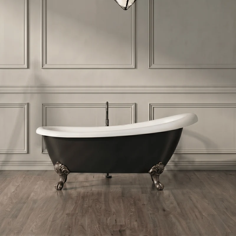 Freistehende Badewanne mit Füßen RICHMOND schwarz
