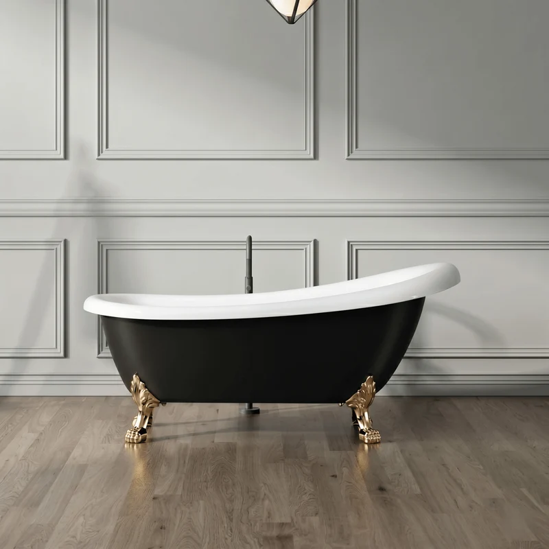 Freistehende Badewanne mit Füßen RICHMOND schwarz