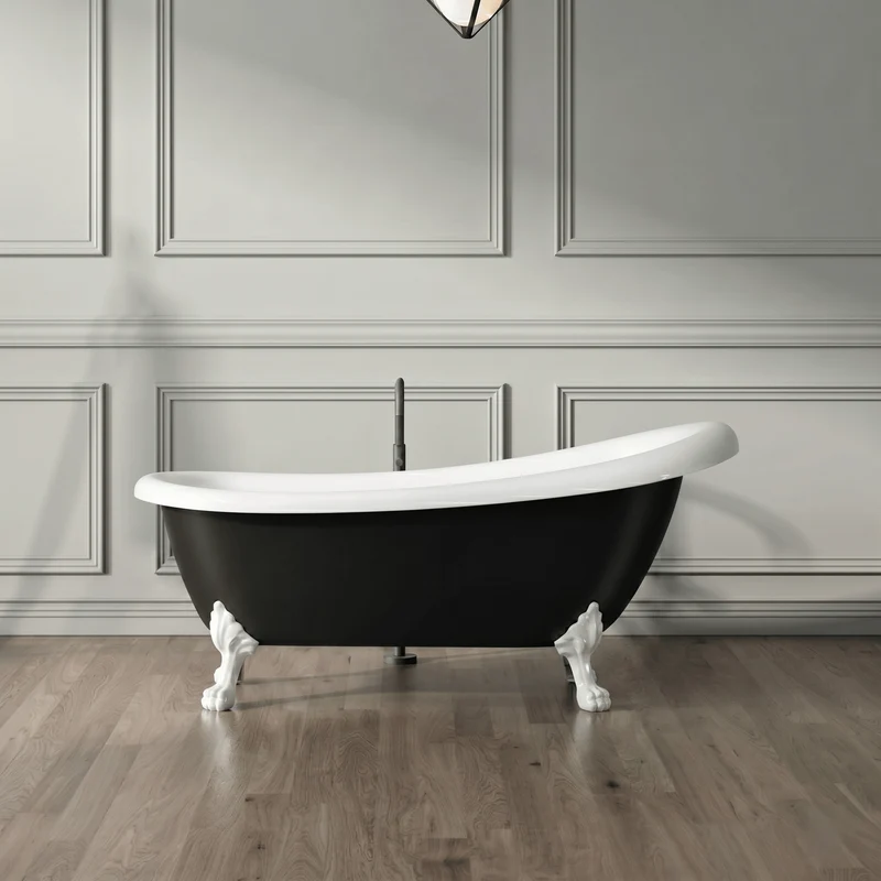Freistehende Badewanne mit Füßen RICHMOND schwarz
